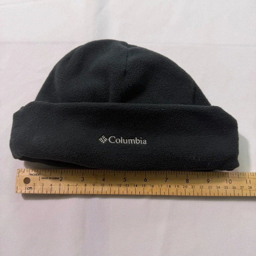 Columbia Kids Youth L/XL Fleece Beanie Hat Bundle Black Blue CY0079 Set of 2